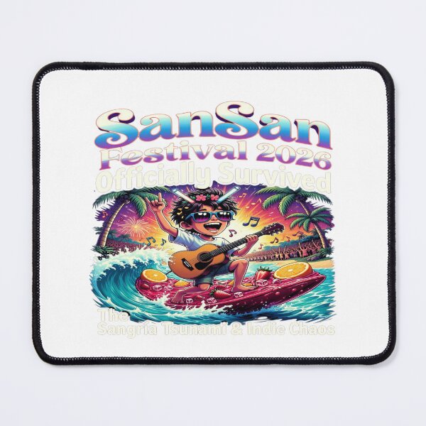 Item preview, SanSan Festival 2026 Officially Survived T-Shirt | Funny Indie Music Festival Tee | Sangria Tsunami Party Shirt designed and sold by Sushikidsntod.