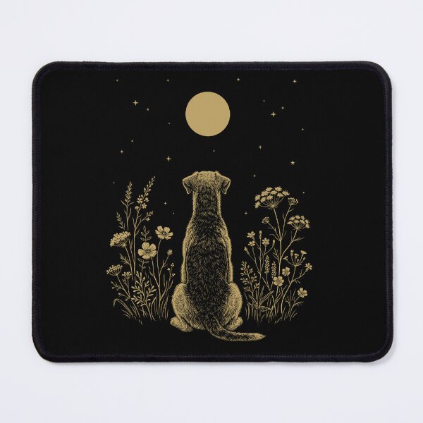 Item preview, Airedale Terrier Moon Night Flower Minimalist Boho Dog Lover designed and sold by DoodleTortle.