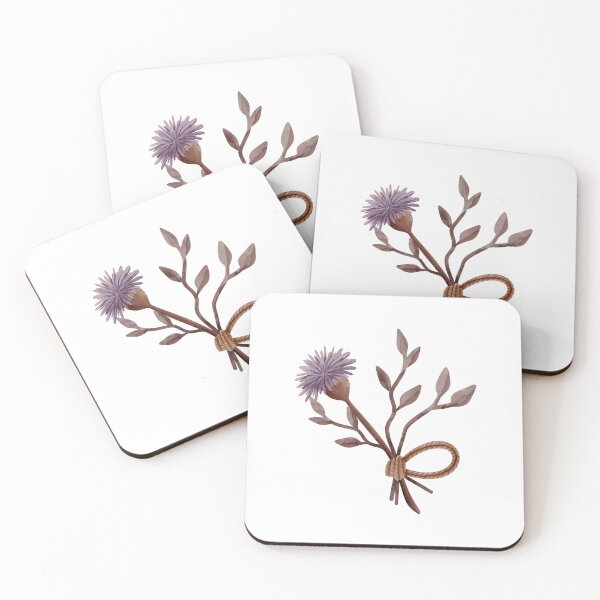 Item preview, Watercolor Purple Thistle and Dried Branch Bouquet designed and sold by ArtTinulyaOk.