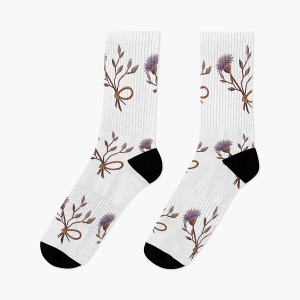 Item preview, Watercolor Purple Thistle and Dried Branch Bouquet designed and sold by ArtTinulyaOk.