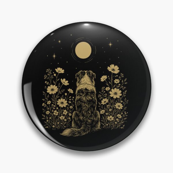 Item preview, Australian Shepherd Moon Night Flower Minimalist Boho Dog Lover designed and sold by DoodleTortle.