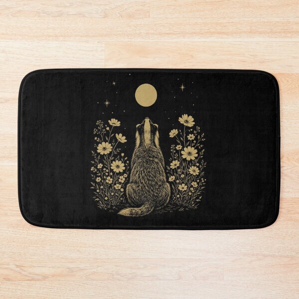 Item preview, Badger Moon Night Flower Minimalist Boho Lover designed and sold by DoodleTortle.
