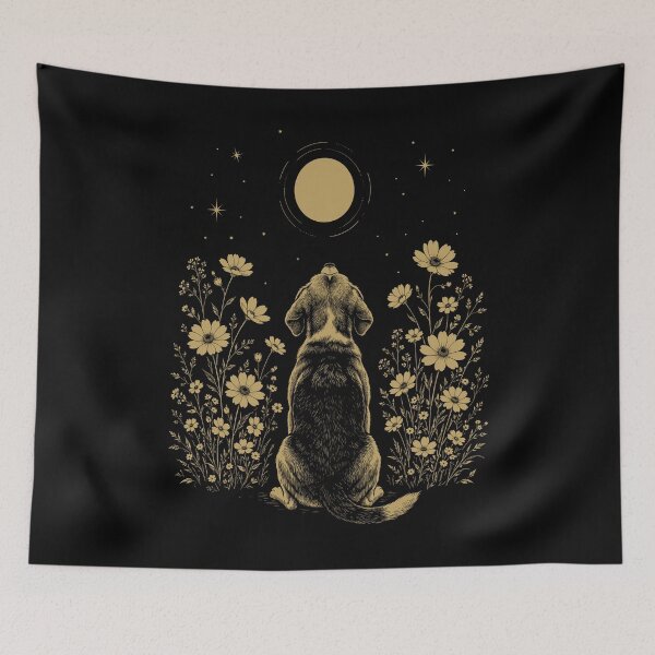 Item preview, Beagle Moon Night Flower Minimalist Boho Dog Lover designed and sold by DoodleTortle.