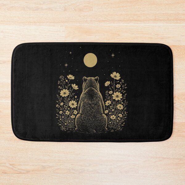 Item preview, Bear Moon Night Flower Minimalist Boho Lover designed and sold by DoodleTortle.