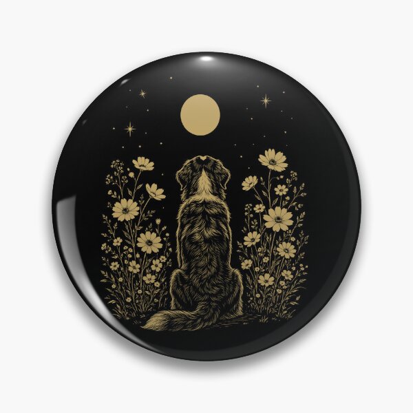 Item preview, Bernese Mountain Dog Moon Night Flower Minimalist Boho Dog Lover designed and sold by DoodleTortle.