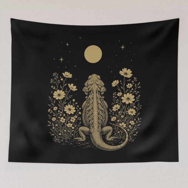 Item preview, Bearded Dragon Moon Night Flower Minimalist Boho Lover designed and sold by DoodleTortle.