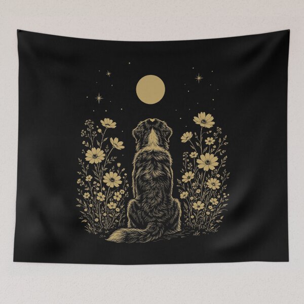 Item preview, Bernese Mountain Dog Moon Night Flower Minimalist Boho Dog Lover designed and sold by DoodleTortle.