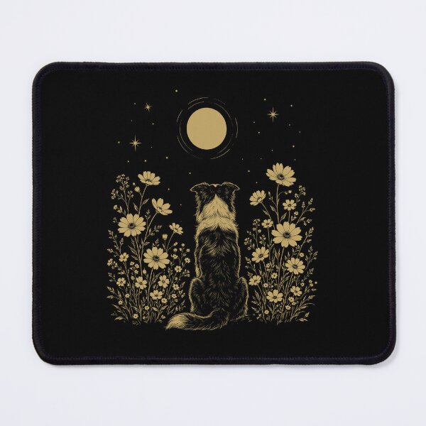 Item preview, Border Collie Moon Night Flower Minimalist Boho Dog Lover designed and sold by DoodleTortle.