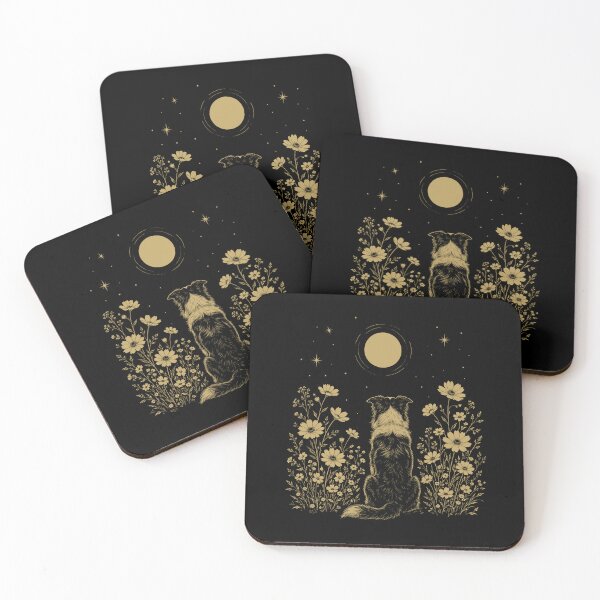 Item preview, Border Collie Moon Night Flower Minimalist Boho Dog Lover designed and sold by DoodleTortle.