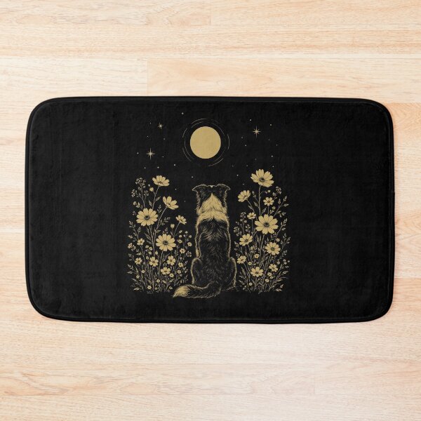 Item preview, Border Collie Moon Night Flower Minimalist Boho Dog Lover designed and sold by DoodleTortle.