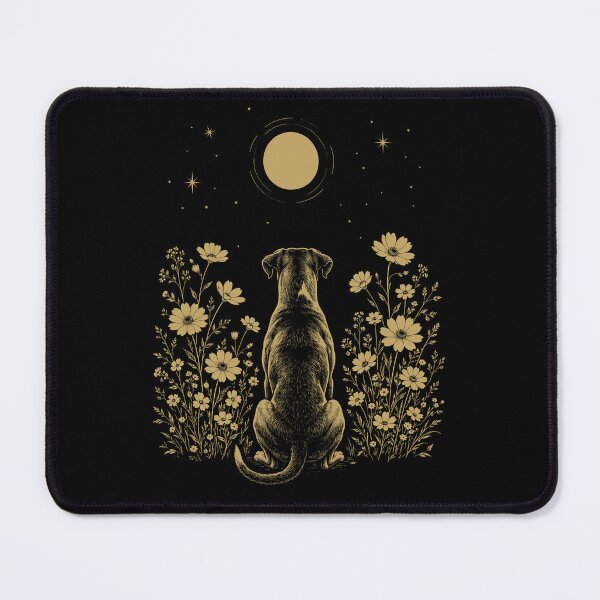 Item preview, Boxer Dog Moon Night Flower Minimalist Boho Dog Lover designed and sold by DoodleTortle.