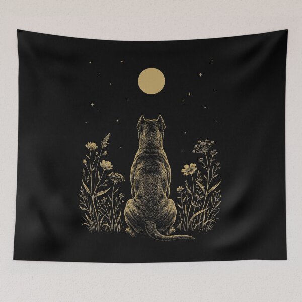 Item preview, Cane Corso Moon Night Flower Minimalist Boho Dog Lover designed and sold by DoodleTortle.