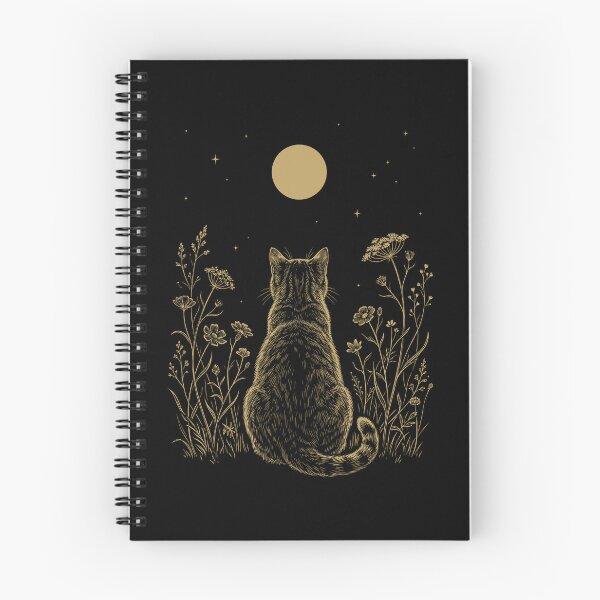 Item preview, Cat Moon Night Flower Minimalist Boho Lover designed and sold by DoodleTortle.