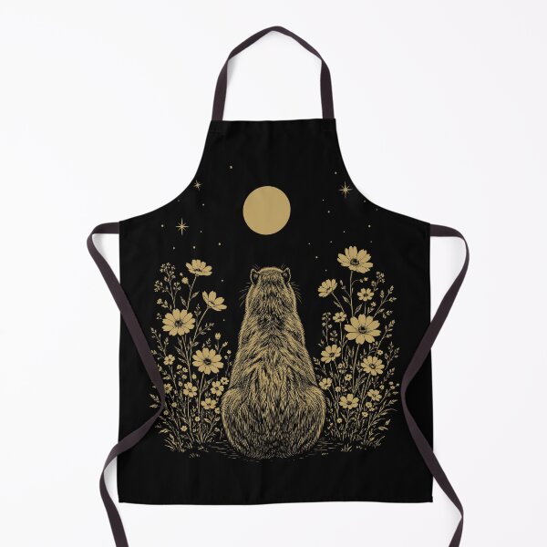 Item preview, Capybara Moon Night Flower Minimalist Boho Lover designed and sold by DoodleTortle.