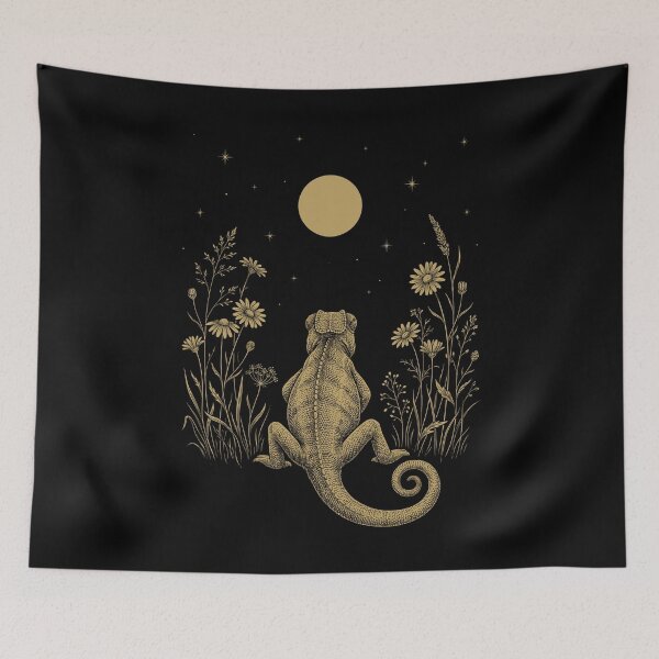 Item preview, Chameleon Moon Night Flower Minimalist Boho Lover designed and sold by DoodleTortle.