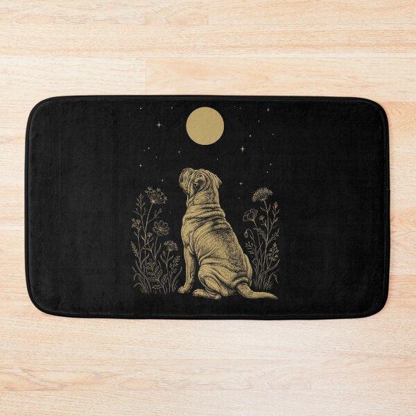 Item preview, Chinese Shar Pei Moon Night Flower Minimalist Boho Dog Lover designed and sold by DoodleTortle.