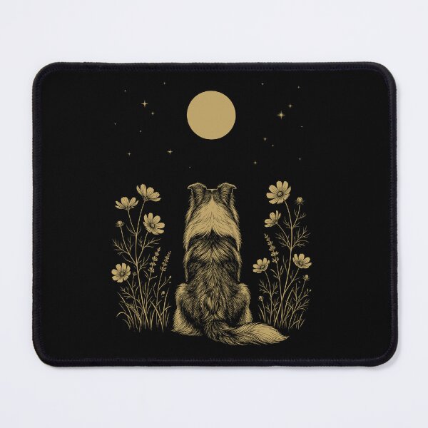 Item preview, Collie Moon Night Flower Minimalist Boho Dog Lover designed and sold by DoodleTortle.