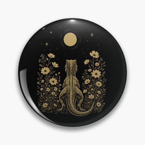 Item preview, Dinosaur Moon Night Flower Minimalist Boho Lover designed and sold by DoodleTortle.