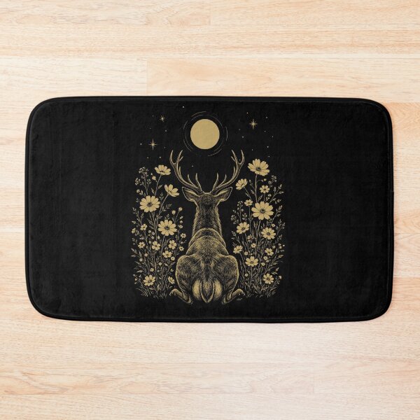 Item preview, Deer Moon Night Flower Minimalist Boho Lover designed and sold by DoodleTortle.