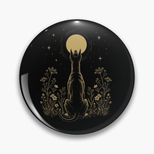 Item preview, Doberman Pinscher Moon Night Flower Minimalist Boho Dog Lover designed and sold by DoodleTortle.