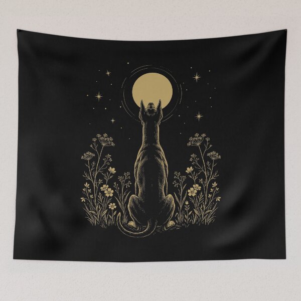 Item preview, Doberman Pinscher Moon Night Flower Minimalist Boho Dog Lover designed and sold by DoodleTortle.
