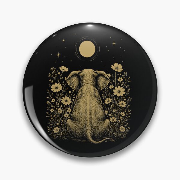 Item preview, Elephant Moon Night Flower Minimalist Boho Lover designed and sold by DoodleTortle.