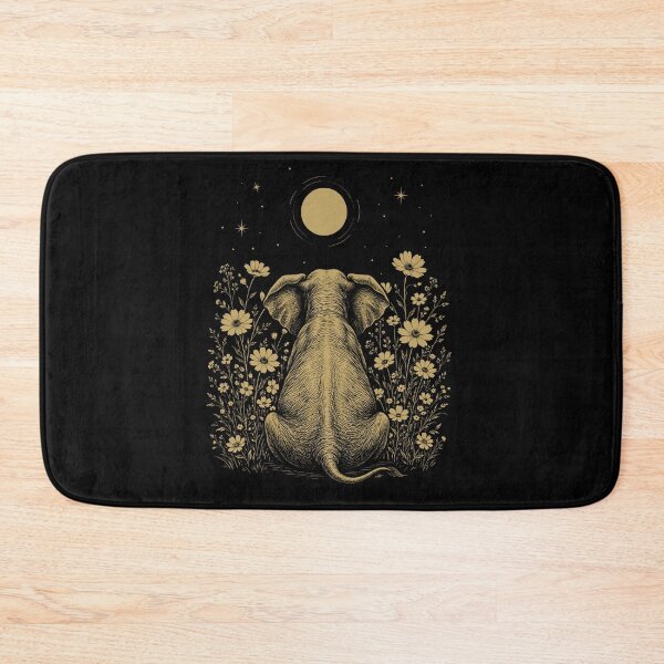 Item preview, Elephant Moon Night Flower Minimalist Boho Lover designed and sold by DoodleTortle.