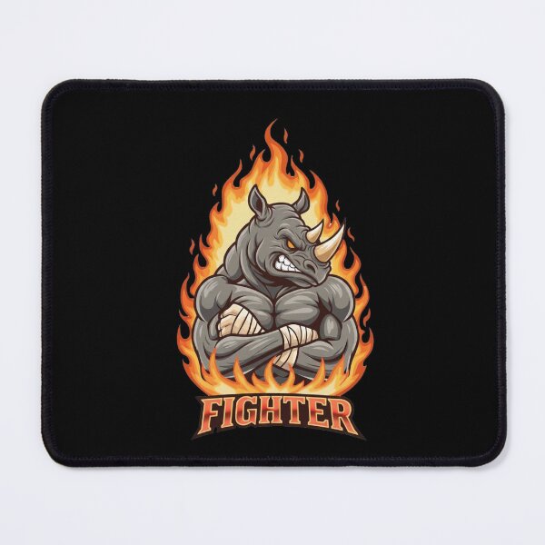 Item preview, Fiery Rhino Fighter Mascot Gaming Design designed and sold by Omar-2D.
