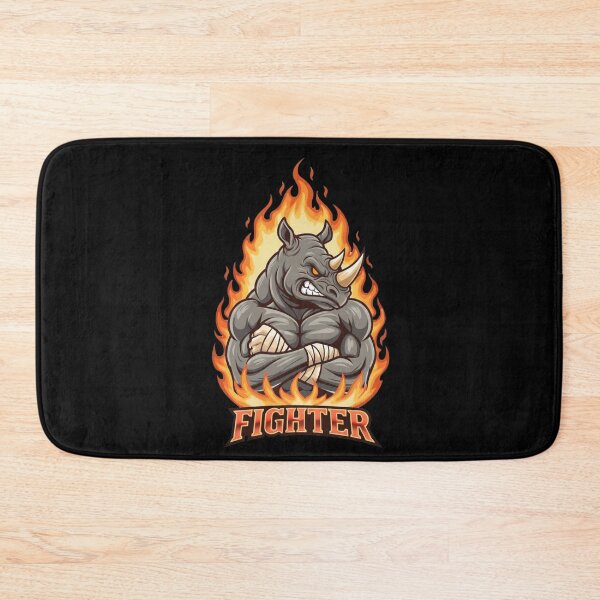 Item preview, Fiery Rhino Fighter Mascot Gaming Design designed and sold by Omar-2D.