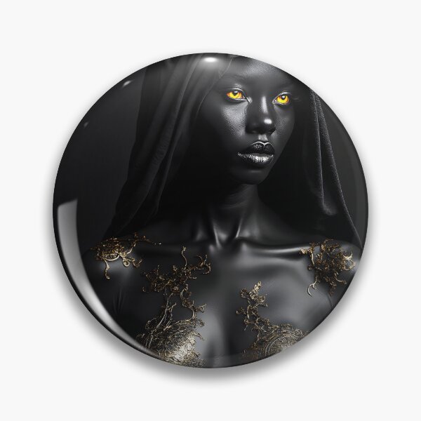 Item preview, Golden Veil – Dark Elegance Portrait with Luminous Eyes designed and sold by Huskyyy Designs.