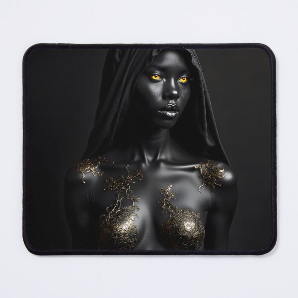 Item preview, Golden Veil – Dark Elegance Portrait with Luminous Eyes designed and sold by Huskyyy Designs.