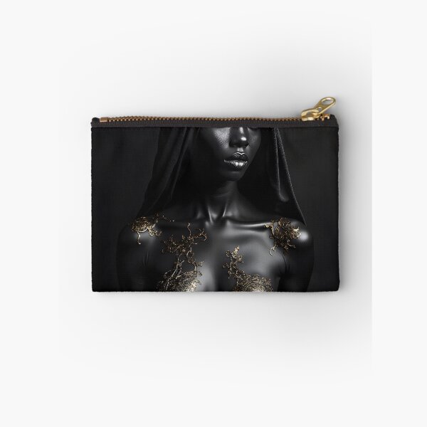 Item preview, Golden Veil – Dark Elegance Portrait with Luminous Eyes designed and sold by Huskyyy Designs.