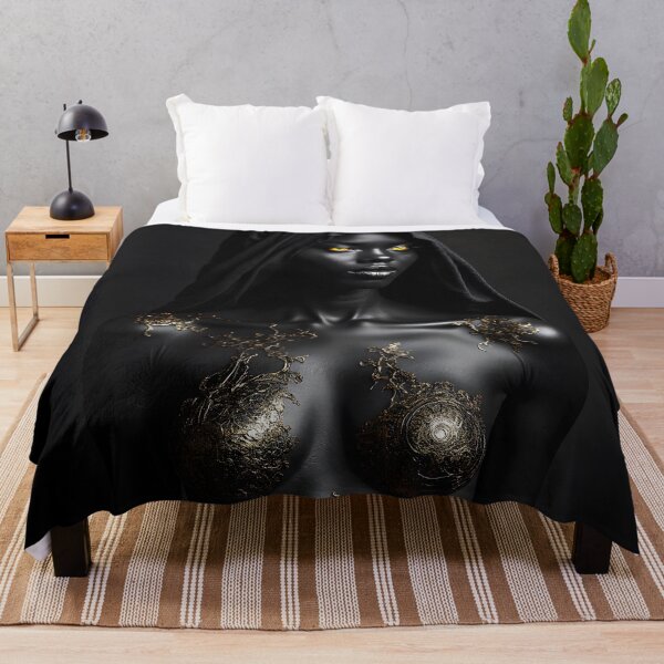 Item preview, Golden Veil – Dark Elegance Portrait with Luminous Eyes designed and sold by Huskyyy Designs.