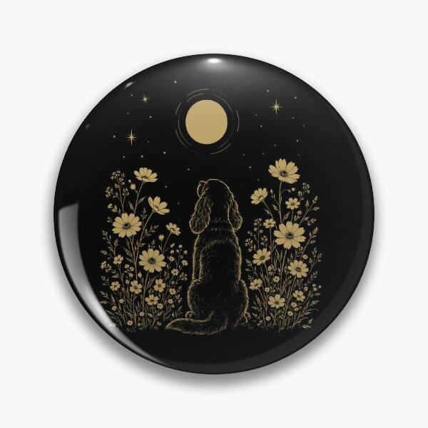 Item preview, English Springer Spaniel Moon Night Flower Minimalist Boho Dog Lover designed and sold by DoodleTortle.