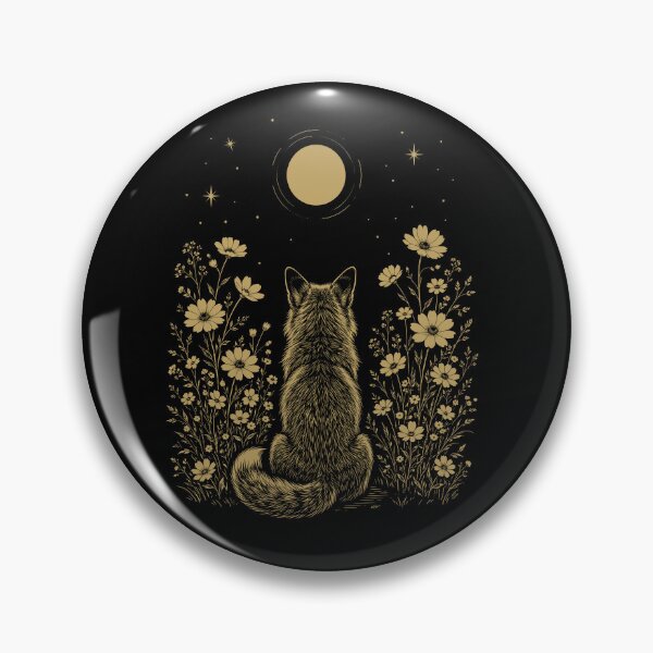 Item preview, Fox Moon Night Flower Minimalist Boho Lover designed and sold by DoodleTortle.