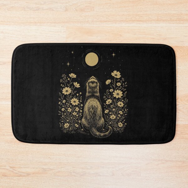 Item preview, Ferret Moon Night Flower Minimalist Boho Lover designed and sold by DoodleTortle.