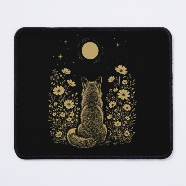 Item preview, Fox Moon Night Flower Minimalist Boho Lover designed and sold by DoodleTortle.
