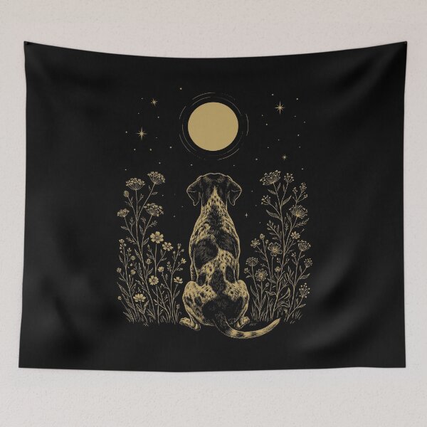 Item preview, German Shorthaired Pointer Moon Night Flower Minimalist Boho Dog Lover designed and sold by DoodleTortle.