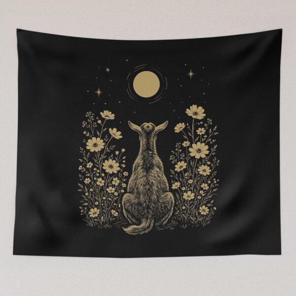 Item preview, Goat Moon Night Flower Minimalist Boho Lover designed and sold by DoodleTortle.
