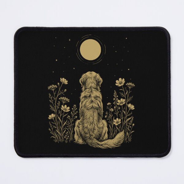 Item preview, Golden Retriever Moon Night Flower Minimalist Boho Dog Lover designed and sold by DoodleTortle.