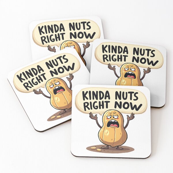 Item preview, Kinda Nuts Right Now Funny Kawaii Peanut Overwhelmed Pun designed and sold by LunaPixelStudio.