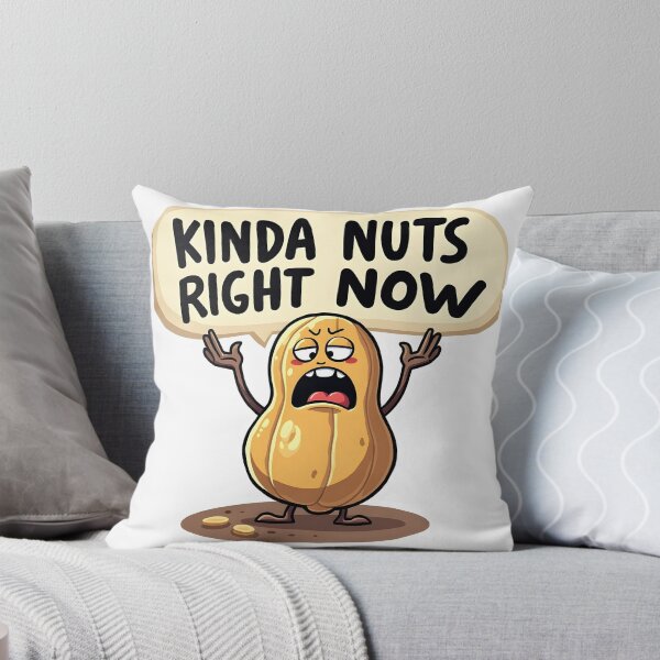 Item preview, Kinda Nuts Right Now Funny Kawaii Peanut Overwhelmed Pun designed and sold by LunaPixelStudio.