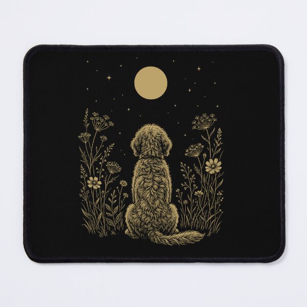 Item preview, Goldendoodle Moon Night Flower Minimalist Boho Dog Lover designed and sold by DoodleTortle.