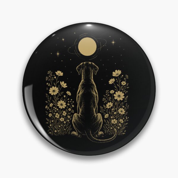 Item preview, Great Dane Moon Night Flower Minimalist Boho Dog Lover designed and sold by DoodleTortle.