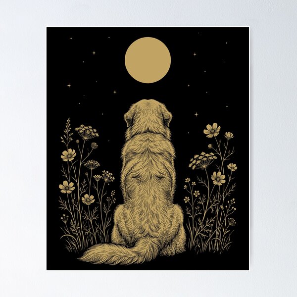 Item preview, Great Pyrenees Moon Night Flower Minimalist Boho Dog Lover designed and sold by DoodleTortle.