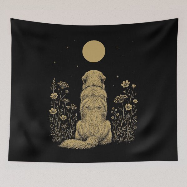 Item preview, Great Pyrenees Moon Night Flower Minimalist Boho Dog Lover designed and sold by DoodleTortle.