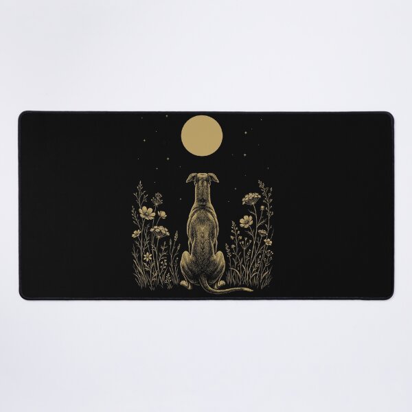 Item preview, Greyhound Moon Night Flower Minimalist Boho Dog Lover designed and sold by DoodleTortle.