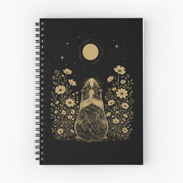 Item preview, Guinea Pig Moon Night Flower Minimalist Boho Lover designed and sold by DoodleTortle.