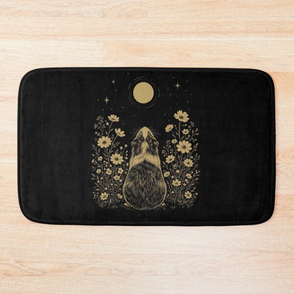 Item preview, Guinea Pig Moon Night Flower Minimalist Boho Lover designed and sold by DoodleTortle.