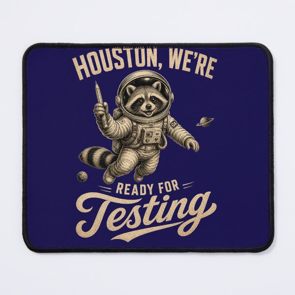 Item preview, Funny Teacher Testing Day Raccoon Houston We’re Ready For Testing Cute Space Animal Classroom Humor Standardized Exam Season designed and sold by Maravillio.